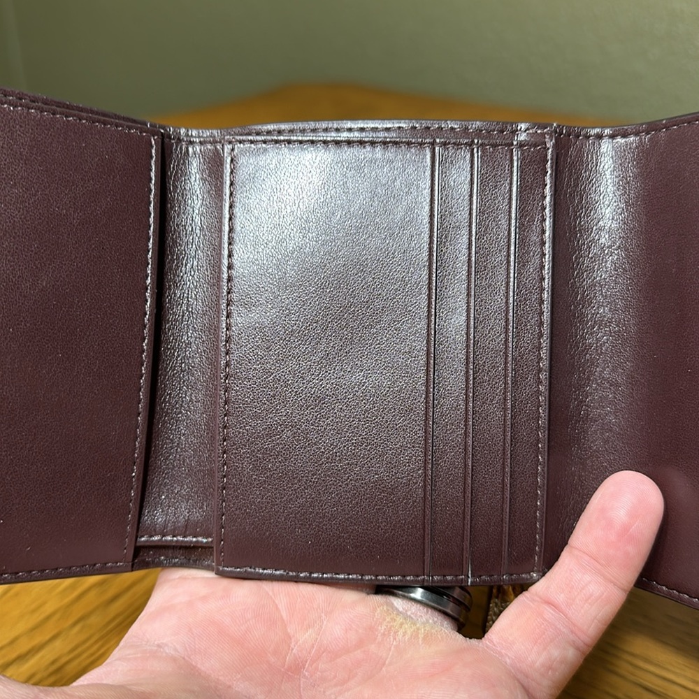 *LIKE NEW* COACH Small Wallet In Colorblock Signature Canvas In Tan/plat… - Picture 13 of 15